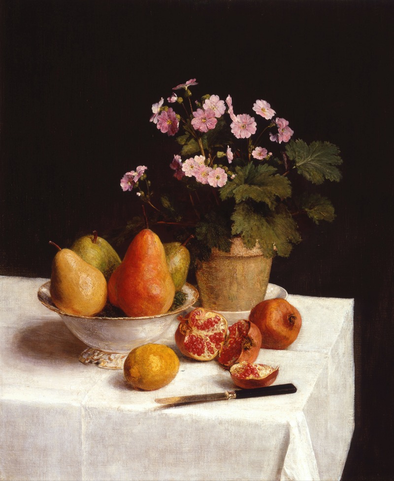 Henri Fantin-Latour - Still life (primroses, pears and promenates)