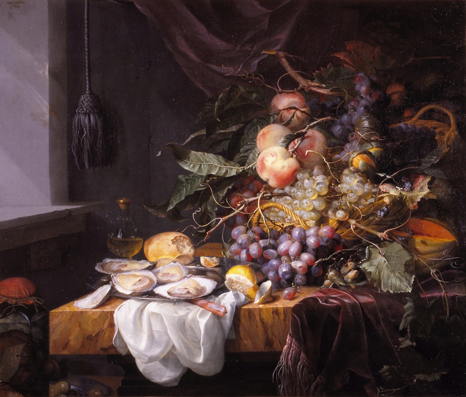 Jacob van Walscapelle - Still Life with fruit and oysters