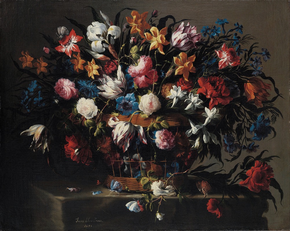 Juan de Arellano - Small Basket of Flowers
