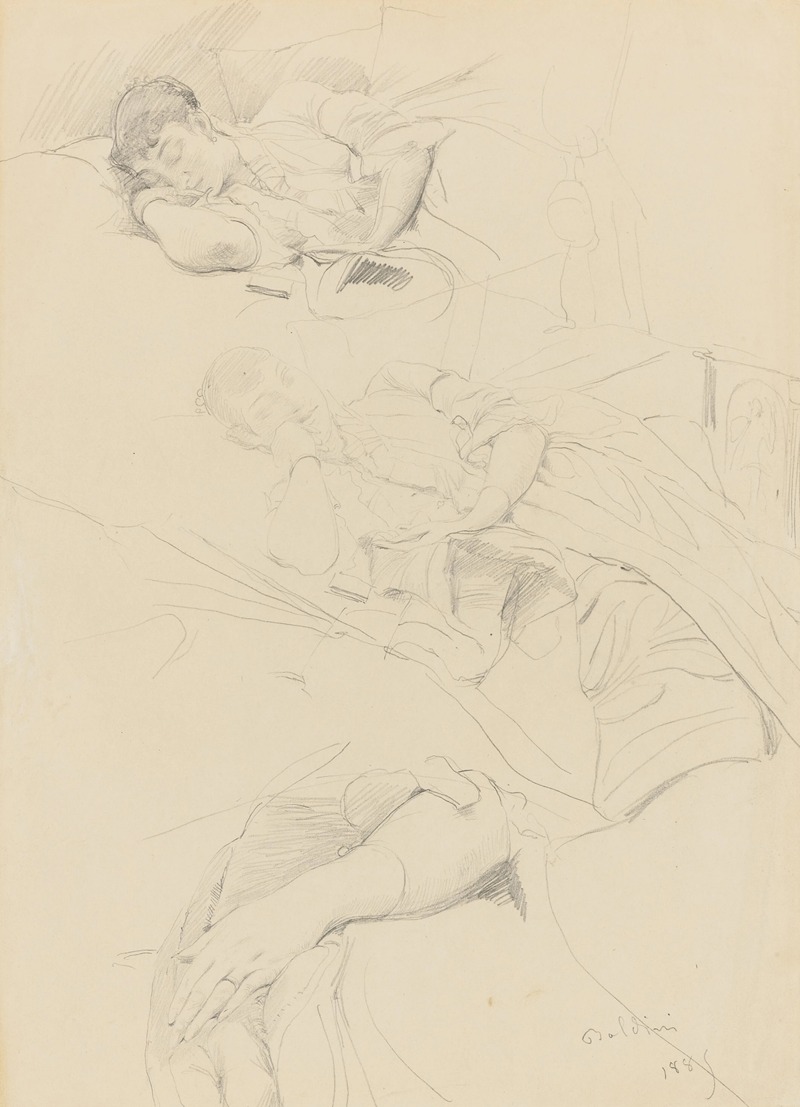 Giovanni Boldini - Studies of a Sleeping Woman