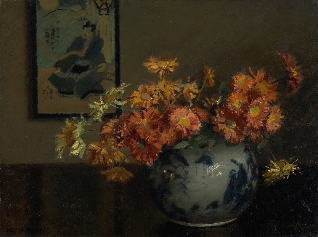 Mary Hiester Reid - Chrysanthemums, A Japanese Arrangement