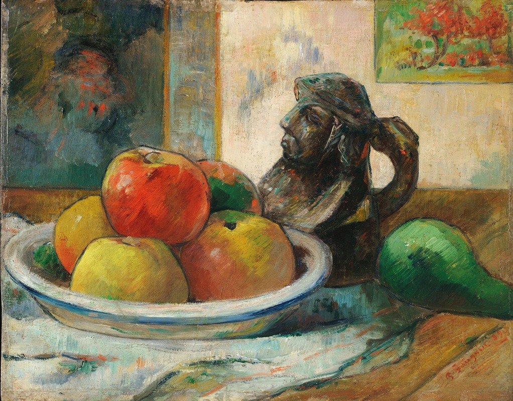 Paul Gauguin - Still Life with Apples, a Pear, and a Ceramic Portrait Jug