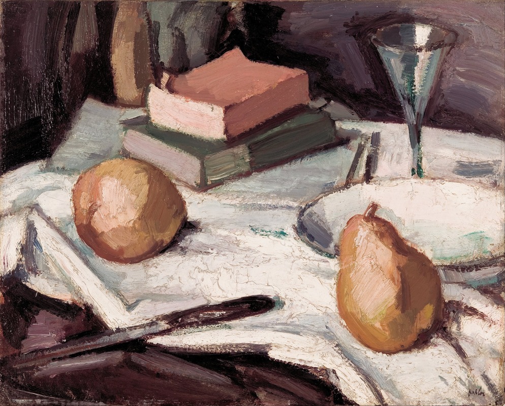 Samuel John Peploe - Still life with pears and wineglass