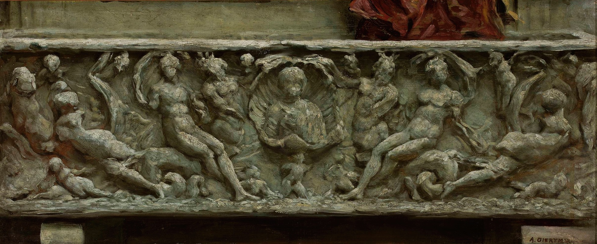 Aleksander Gierymski - Fragment of sarcophagus from Palazzo Giustiniani in Rome