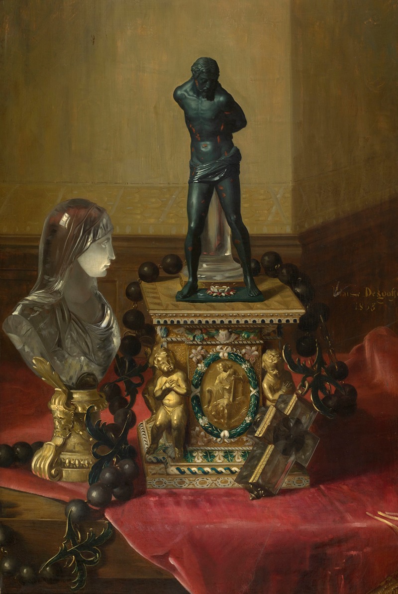 Blaise-Alexandre Desgoffe - At the Louvre