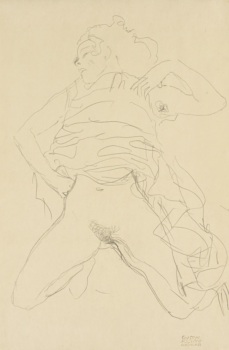 Gustav Klimt - Halbakt mit eingebeugten Knien (Semi-Nude Woman with Bent Knees)