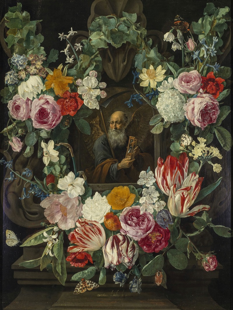 Carstian Luyckx - Allegory of Time in the wreath of flowers