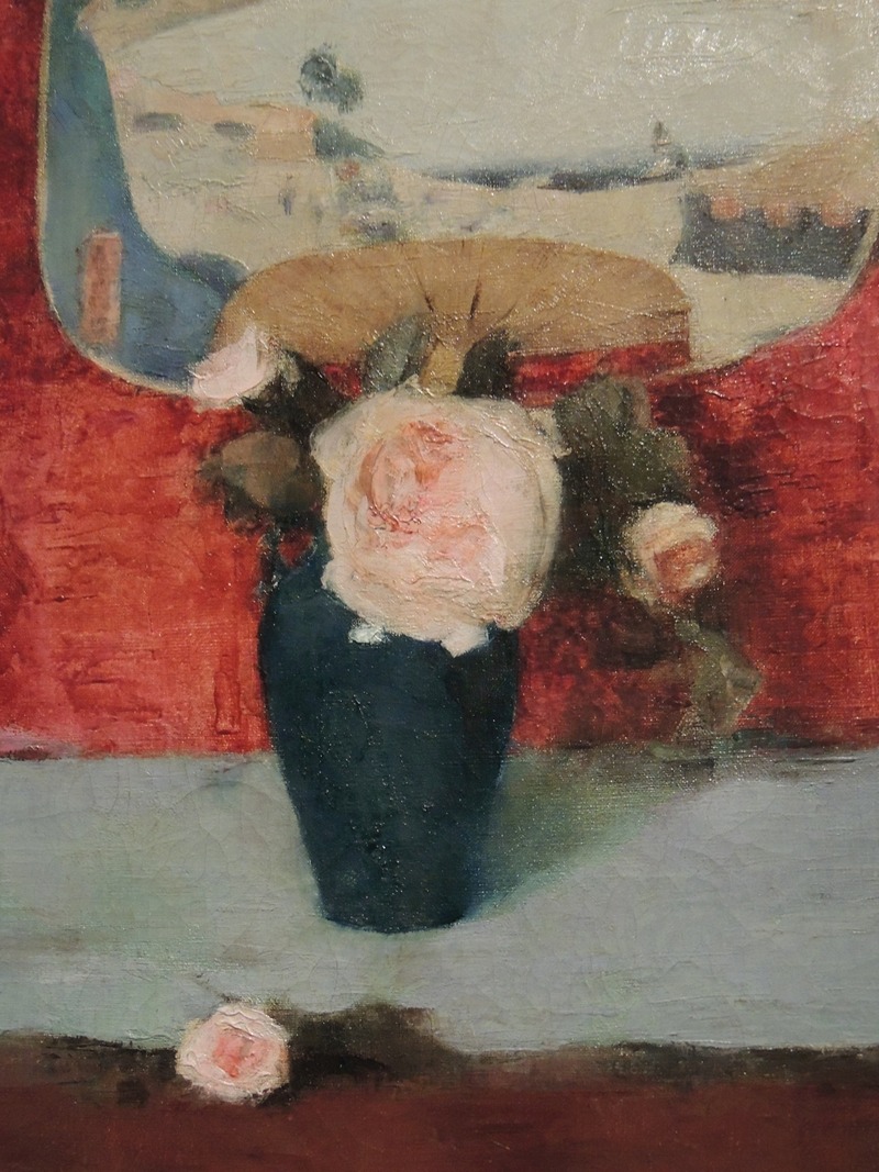 Fernand Khnopff - Roses et éventail japonais, huile sur toile