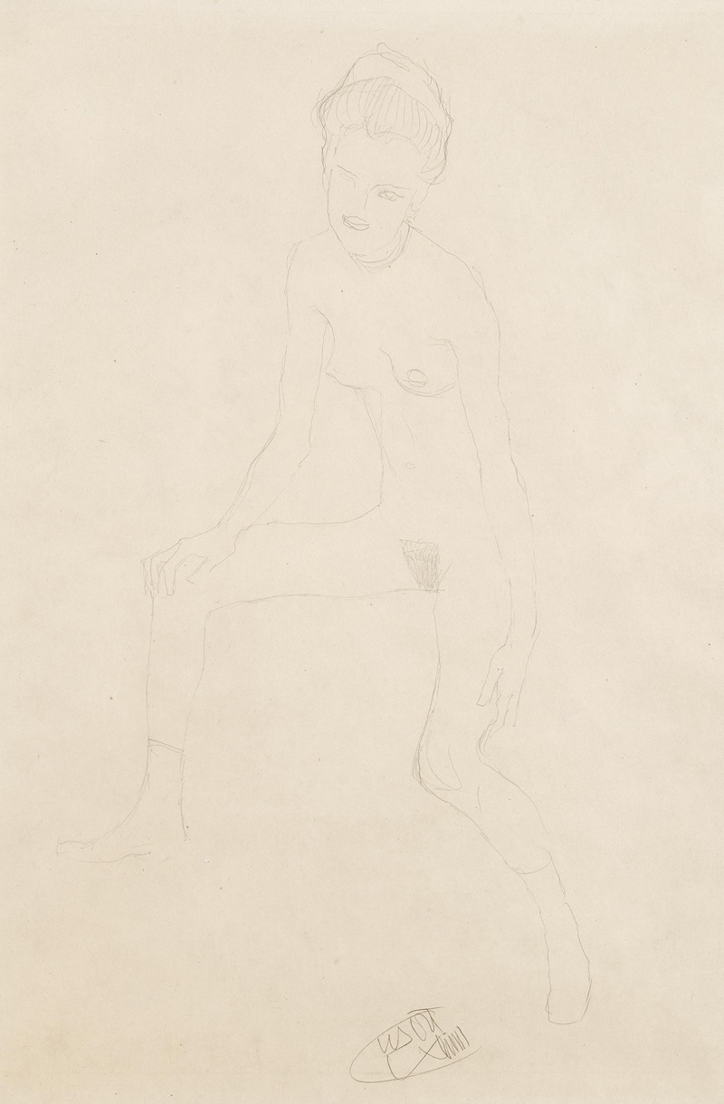 Gustav Klimt - Sitting female nude