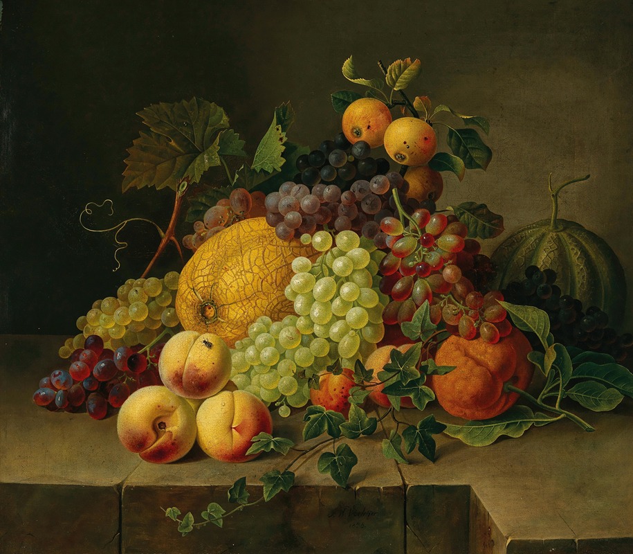 Gottfried Wilhelm Völcker - A Large, Decorative Fruit Still Life