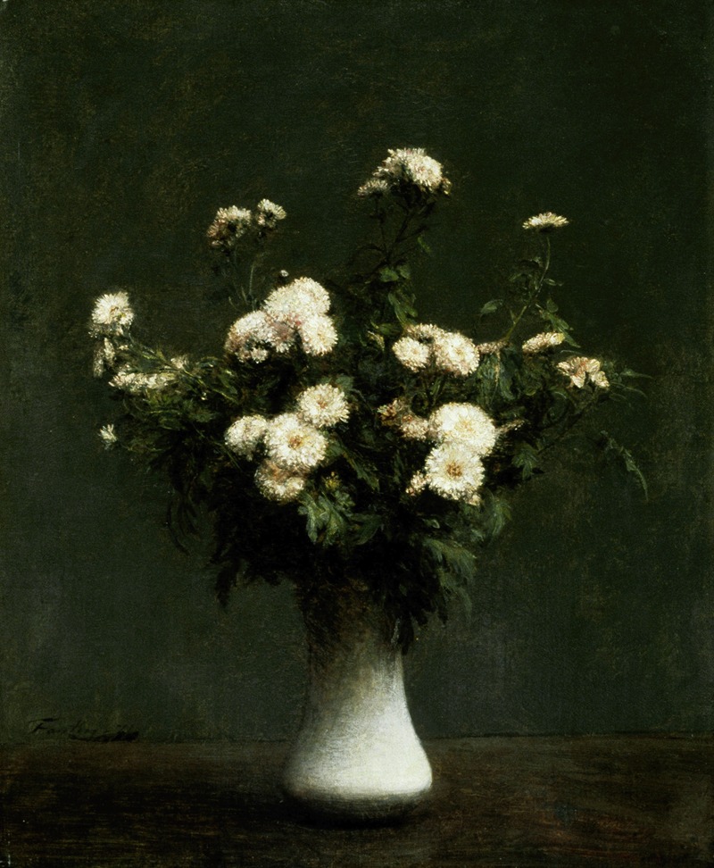 Henri Fantin-Latour - Vase of Chrysanthemums