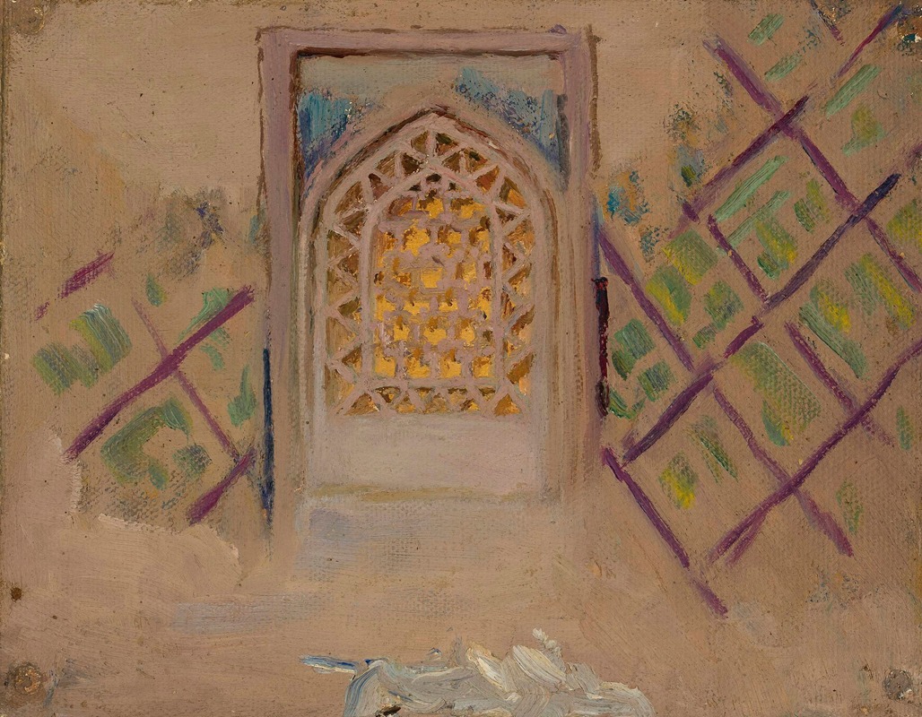Jan Ciągliński - Samarkand, window. From the journey to Turkestan