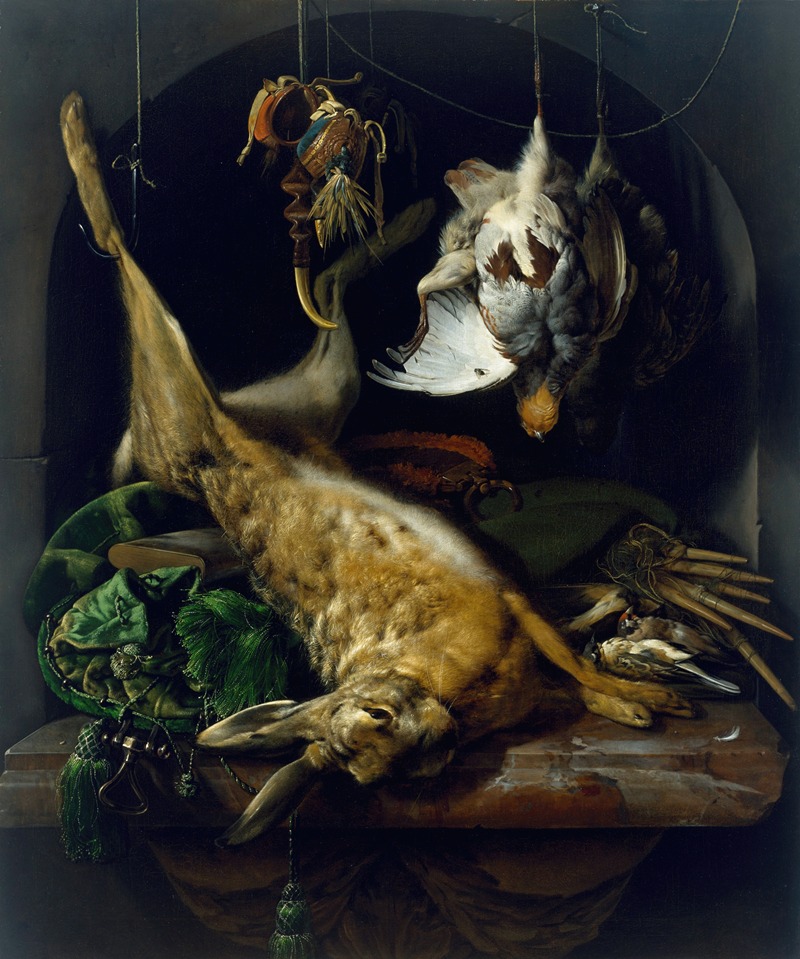 Jan Weenix - Still Life of a Dead Hare, Partridges, and Other Birds in a Niche 
