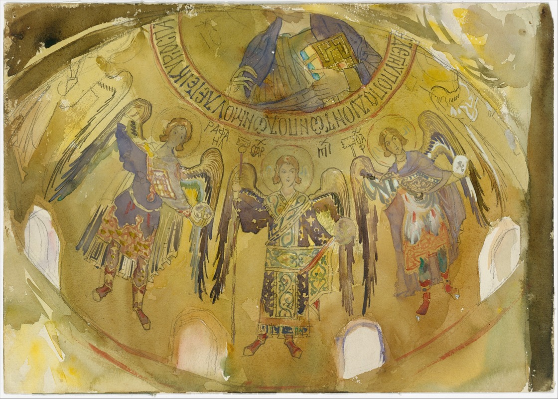 John Singer Sargent - Angels, Mosaic, Palatine Chapel, Palermo