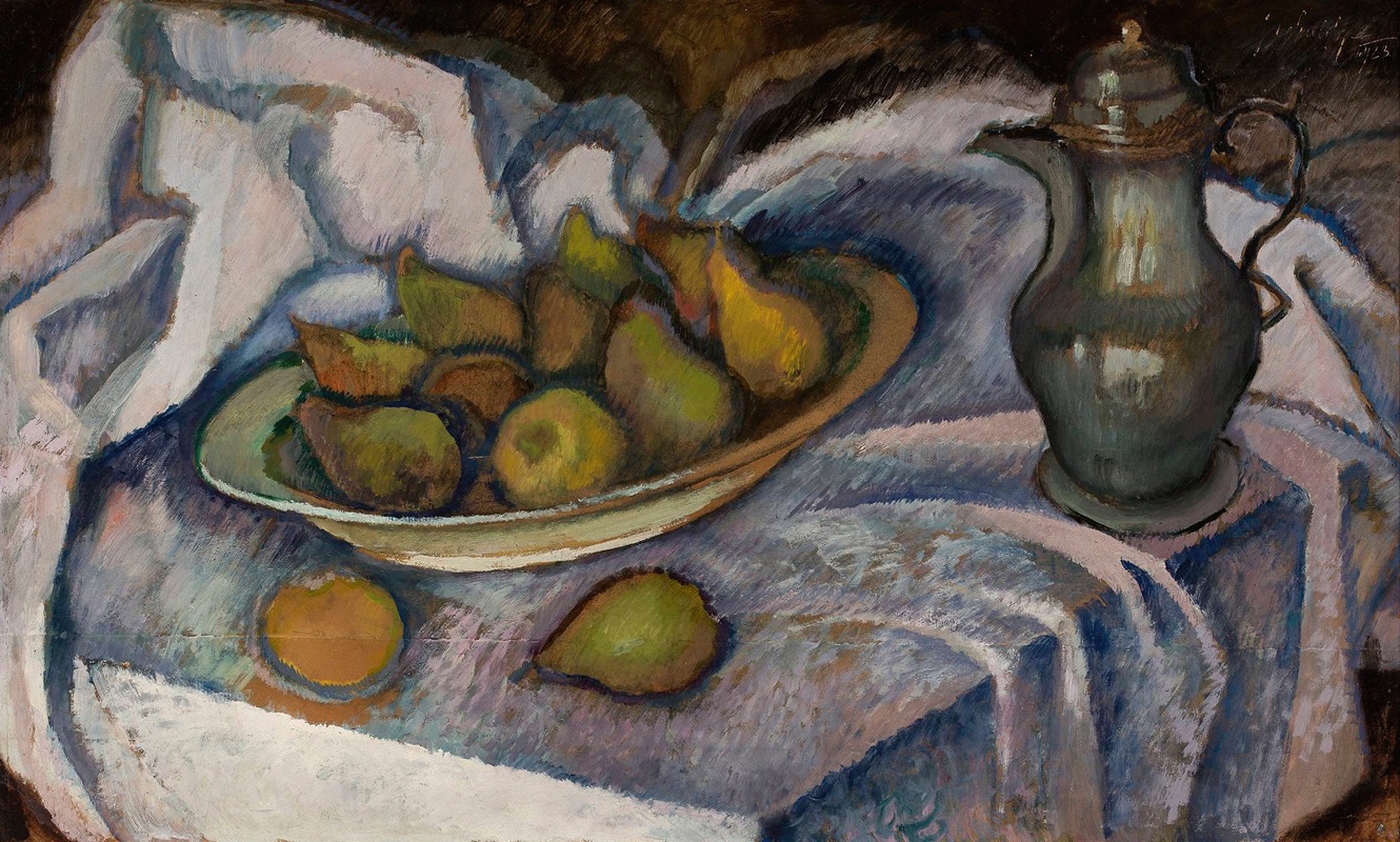 Kazimierz Sichulski - Still life with a kettle, a pear and a lemon