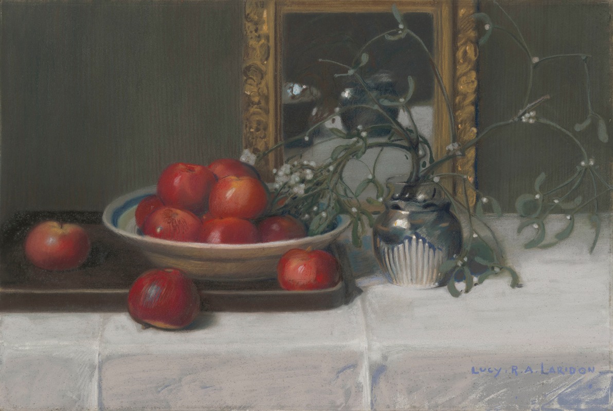 Lucie R. -A. Laridon - Still Life with Apples and Mistletoe