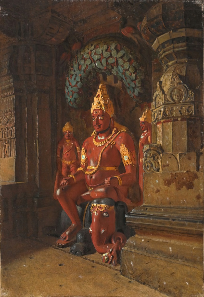 Vasily Vereshchagin - Statue of Vishnu at the Temple of Indra at Ellora