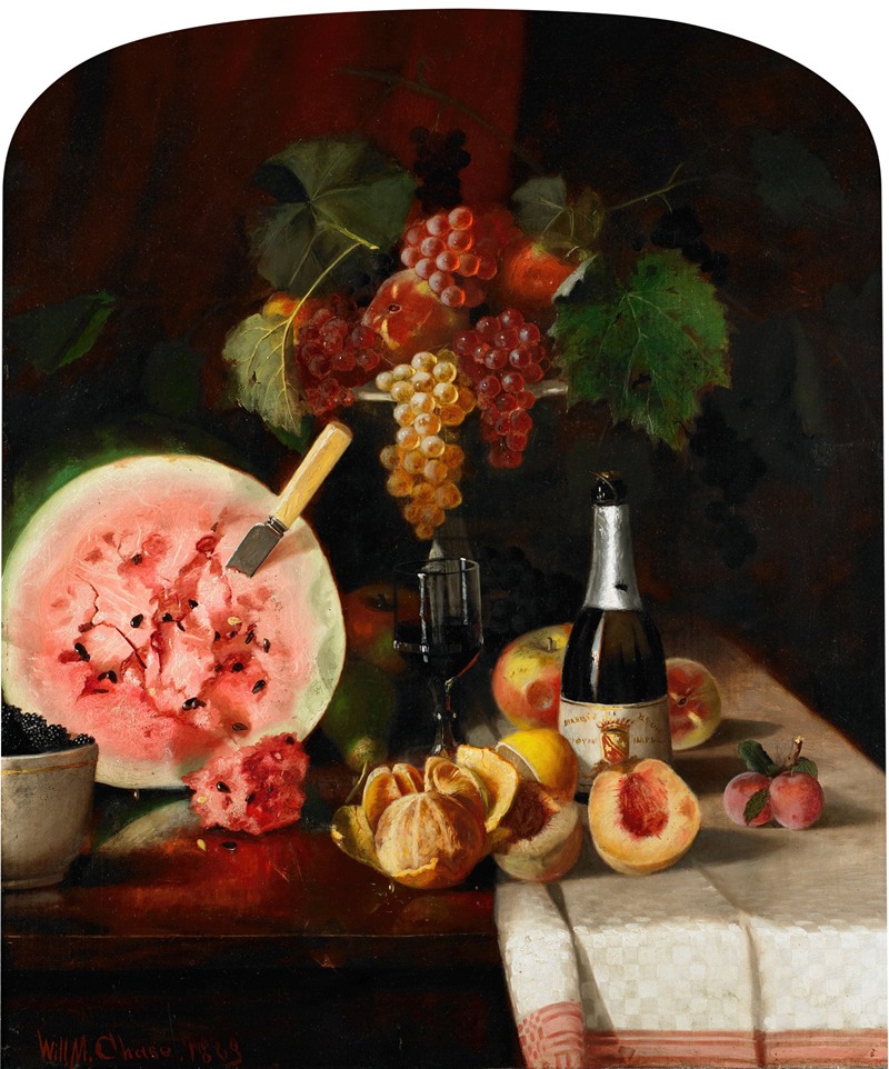 William Merritt Chase - Still Life with Watermelon