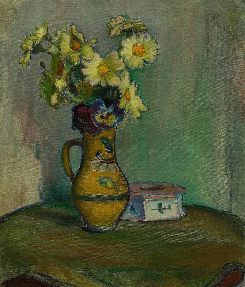 Władysław Ślewiński - Flowers in a yellow pitcher