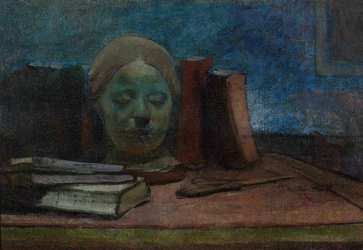 Władysław Ślewiński - Mask and books