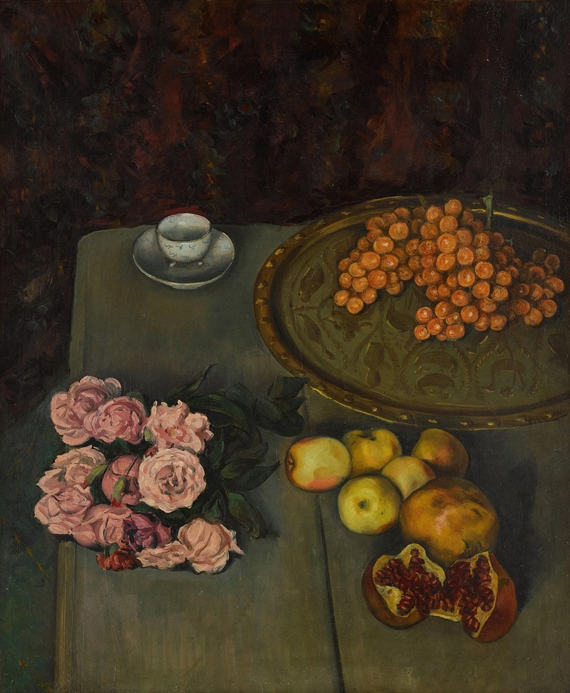 Emile Bernard - Nature morte aux roses et aux fruits
