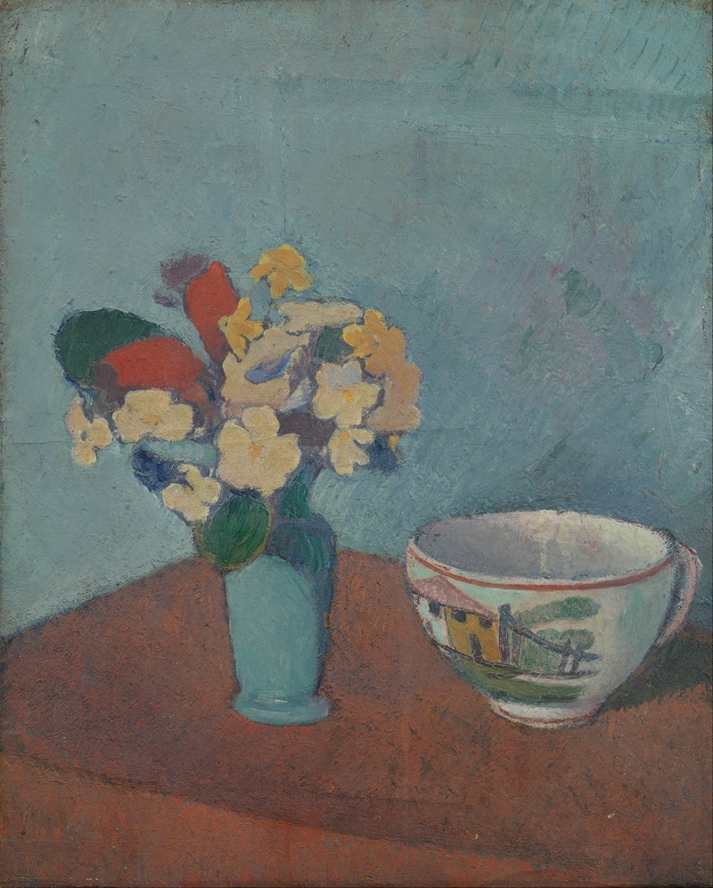 Emile Bernard - Vase with flowers and cup