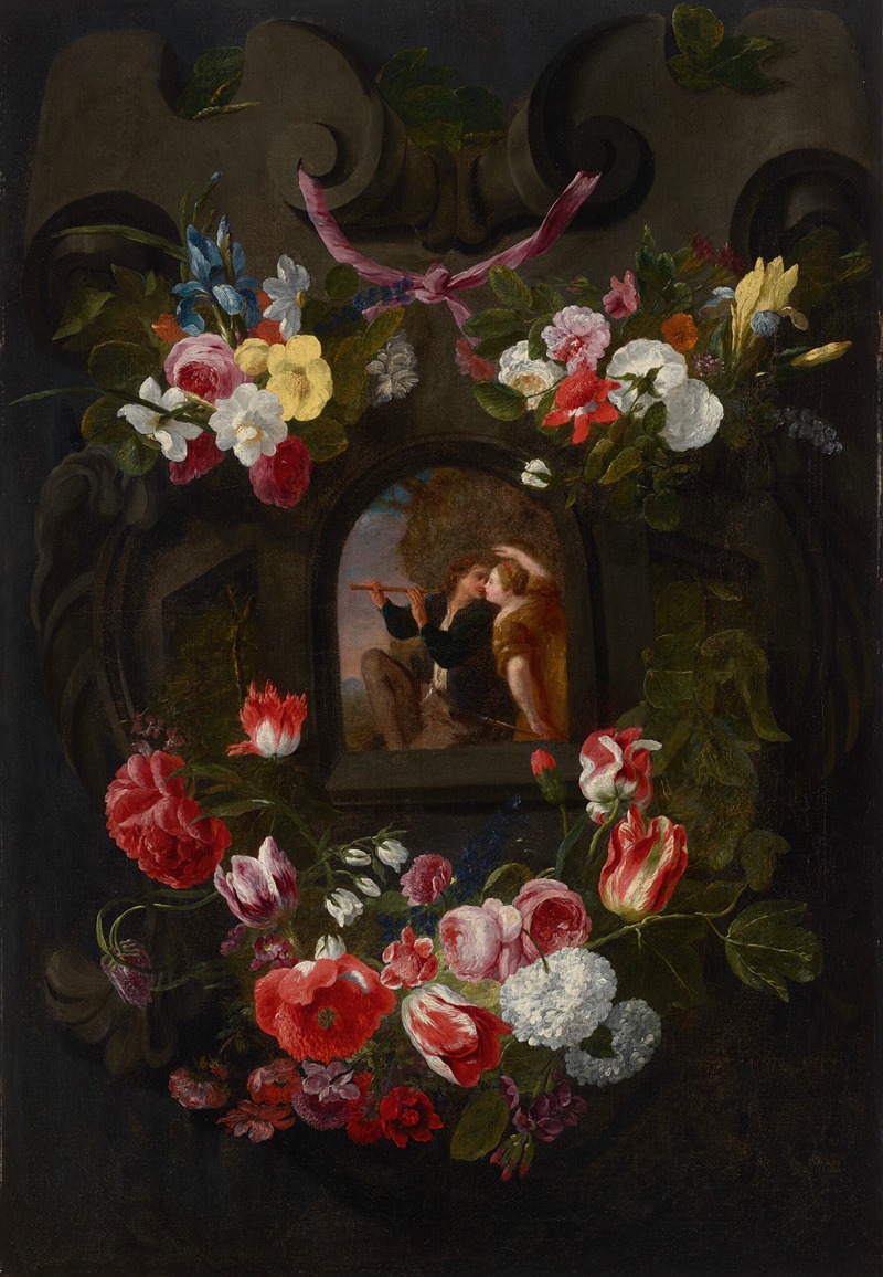 Jan Fyt - Allegories of the Four Seasons surrounded by garlands of seasonal flowers and fruits 2
