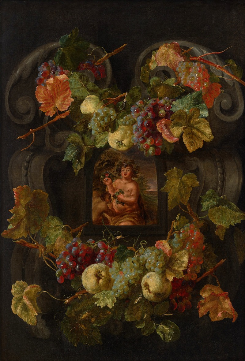 Jan Fyt - Allegories of the Four Seasons surrounded by garlands of seasonal flowers and fruits 4