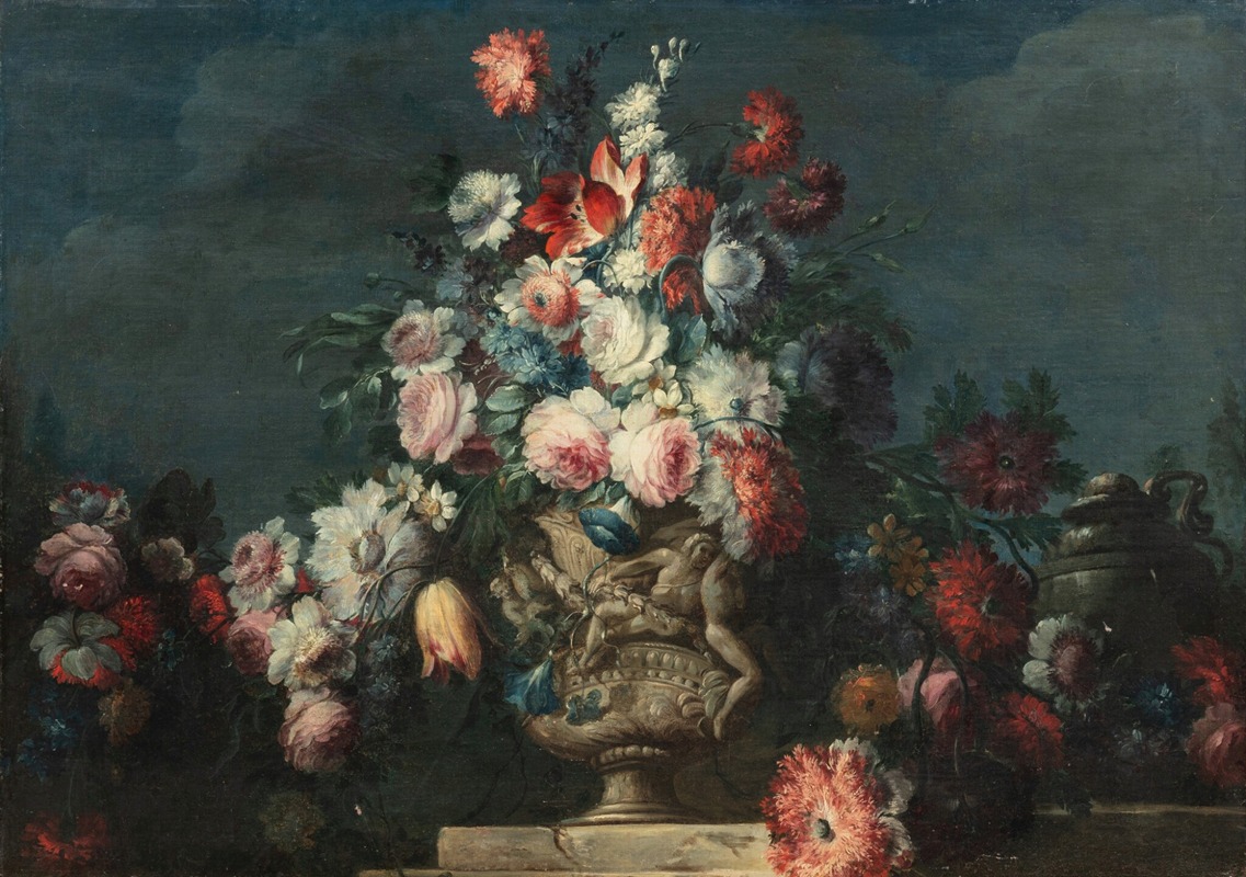 Michele Antonio Rapous - Still-life with a bouquet