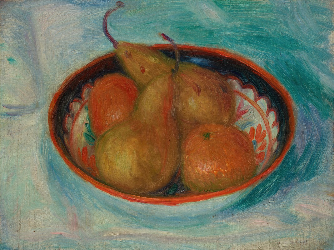 William James Glackens - Pears and Oranges in a Bowl