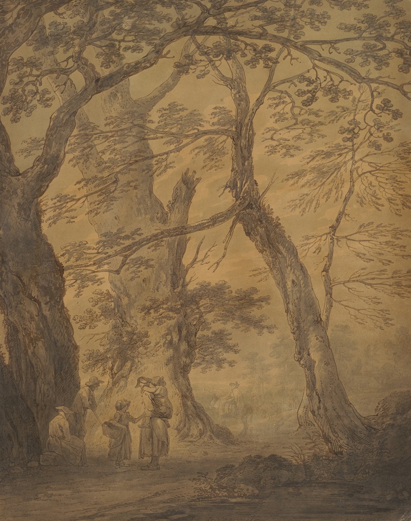 Joseph Farington - Landscape with trees and figures