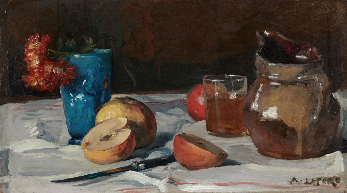 Auguste Louis Lepère - Nature morte au broc et pommes