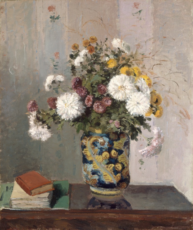 Camille Pissarro - Chrysanthemums in a Chinese Vase