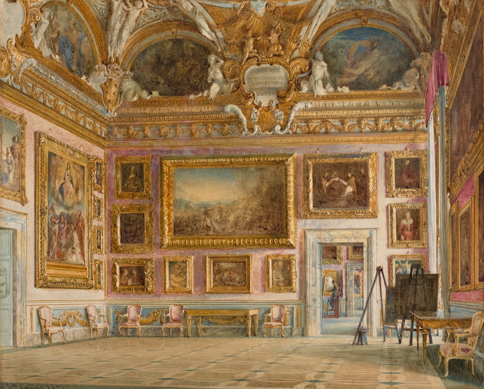 Domenico Caligo - Interior of Palazzo Pitti in Florence; Sala di Saturno