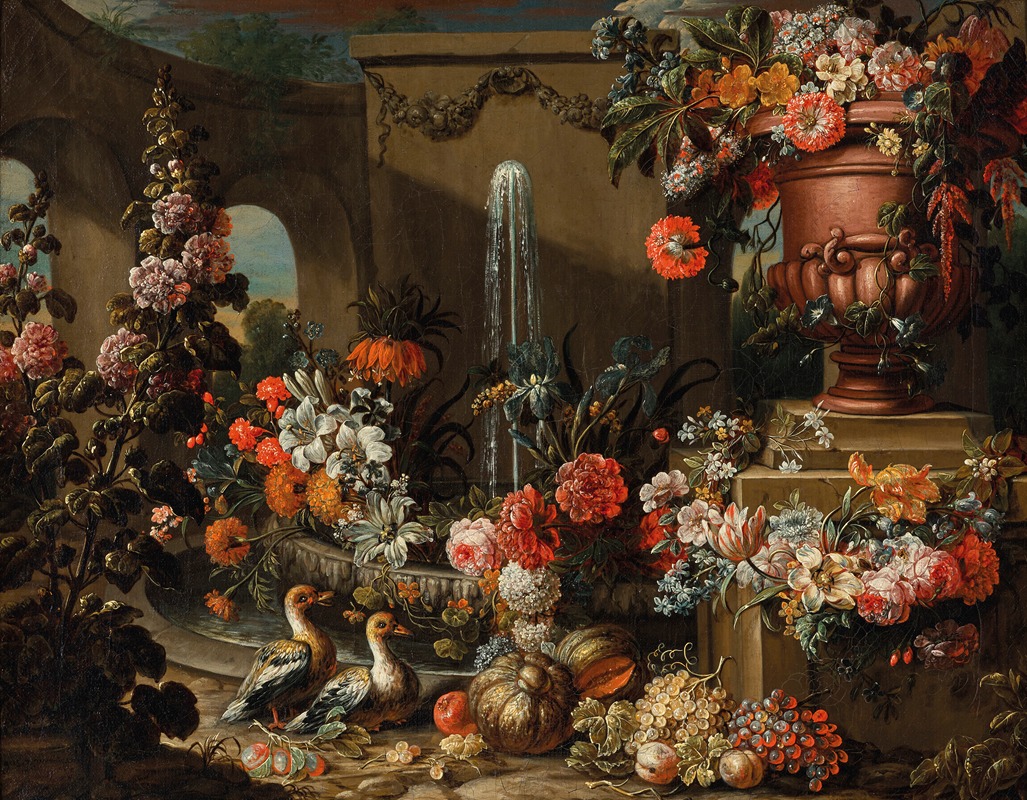 Gaspar Peeter Verbruggen the Younger - Fontaine aux fleurs