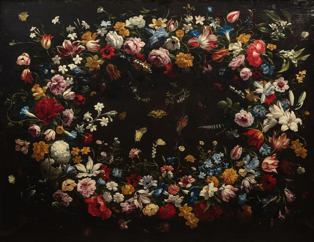 Giovanni Stanchi - Garland of flowers