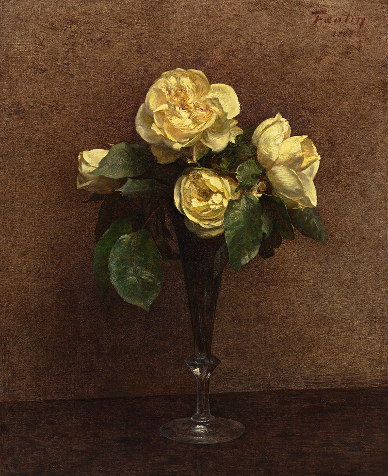 Henri Fantin-Latour - Roses jaunes, Maréchal Niel