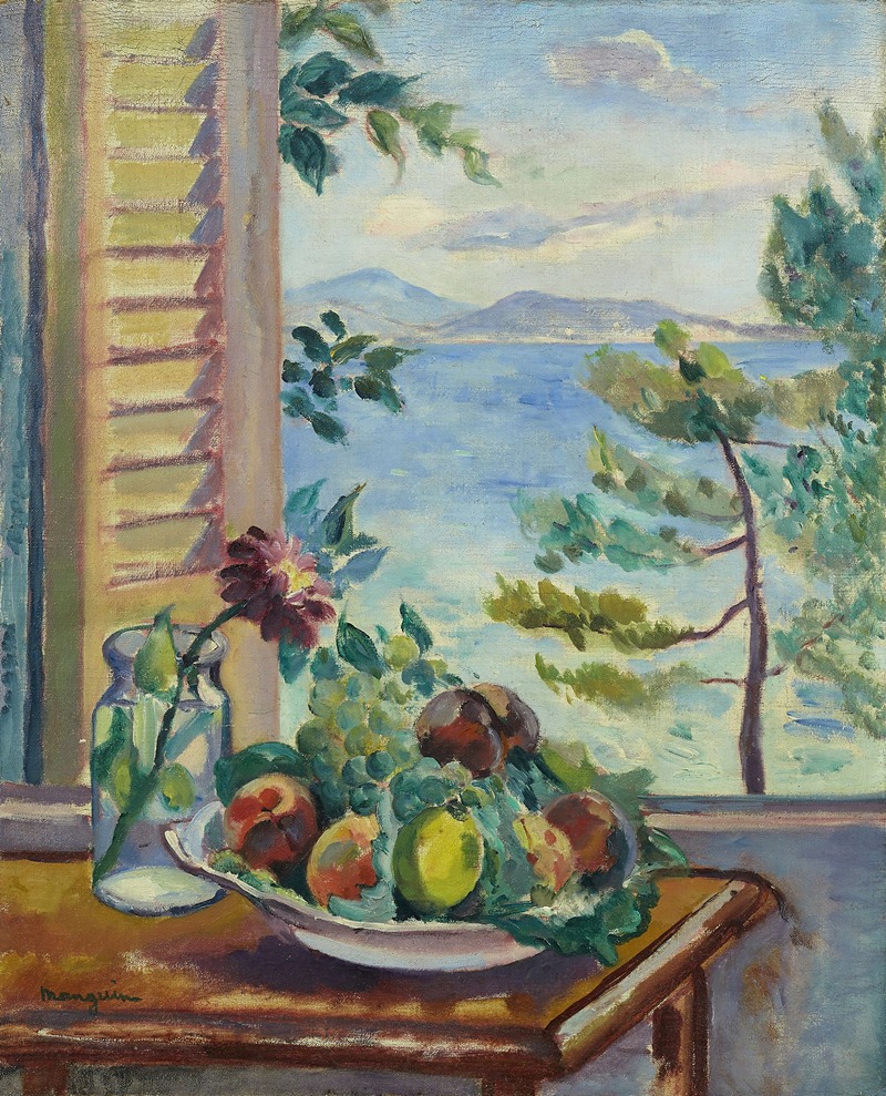 Henri Manguin - Pêches et raisins à la fenêtre