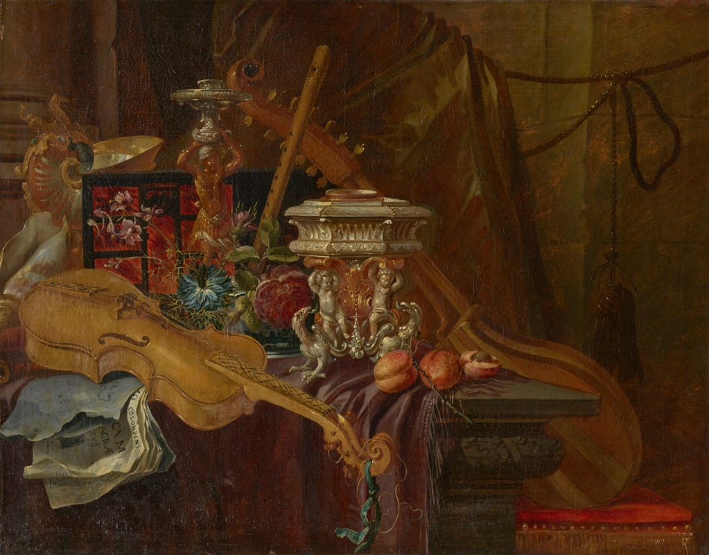 Jean-Baptiste van Moerkercke - A still life with musical instruments