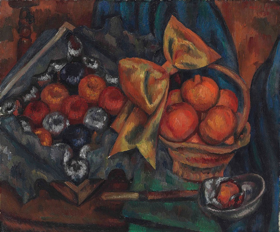 Mark Gertler - Still life with pomegranates and fruit