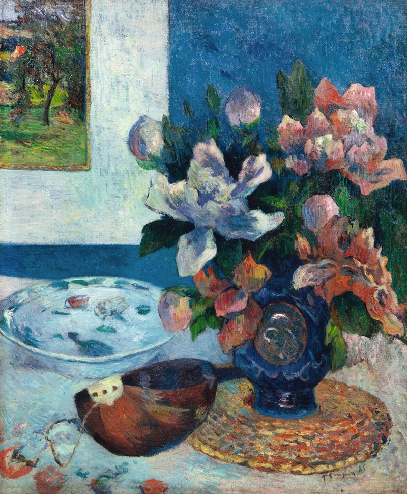 Paul Gauguin - Nature morte avec pivoines de chine et mandoline