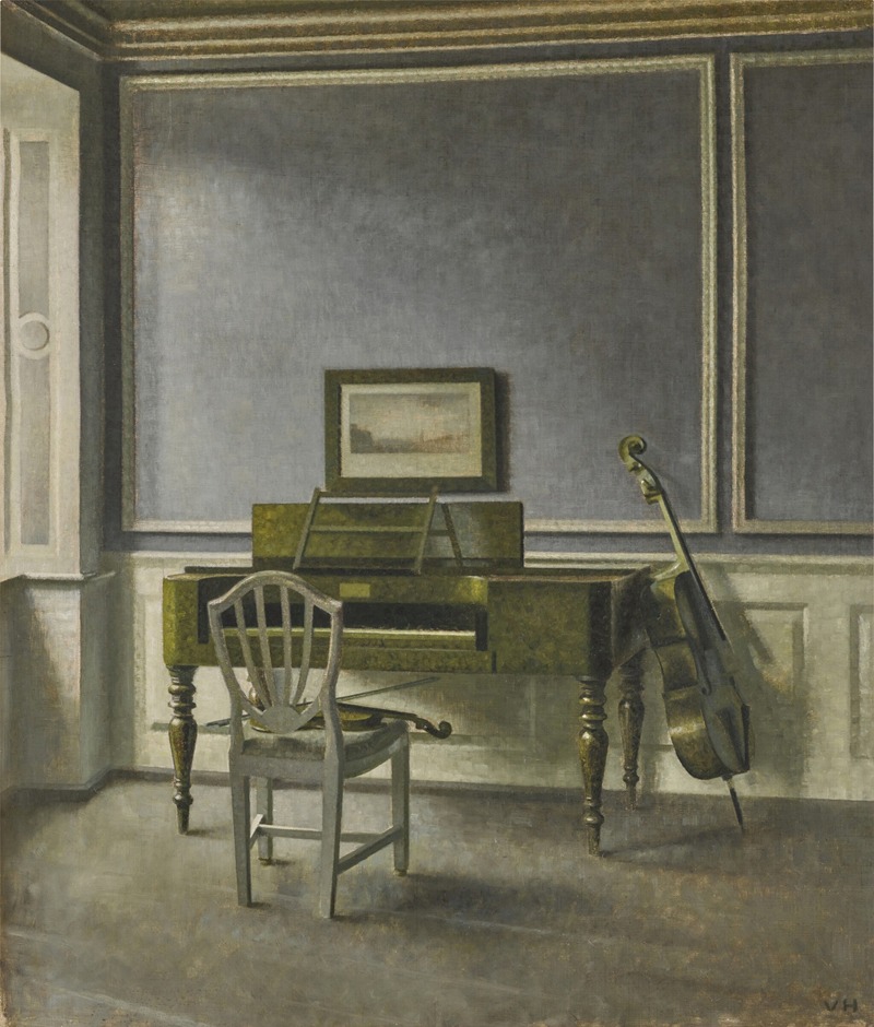 Vilhelm Hammershøi - ﻿Interior. The Music Room, Strandgade 30