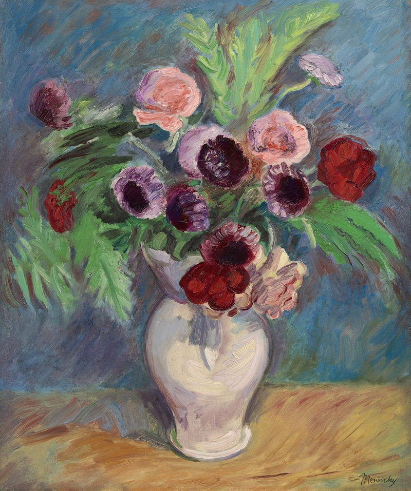 Bernard Meninsky - Still Life of Flowers in a Vase