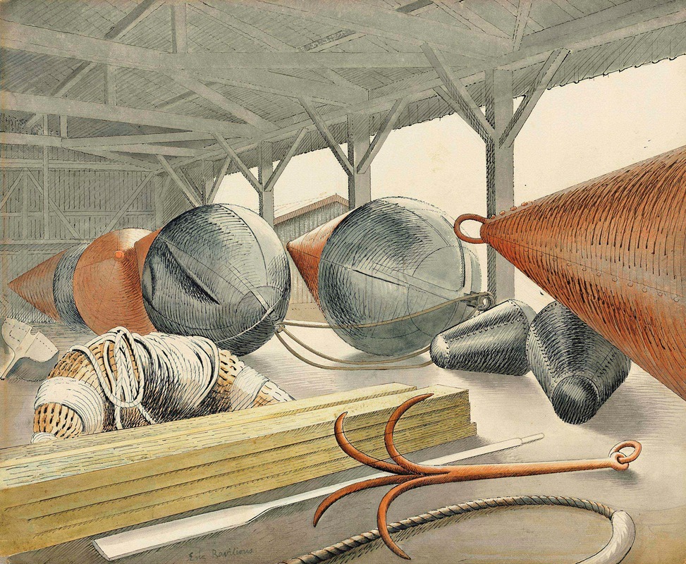 Eric Ravilious - Buoys and Grappling Hook
