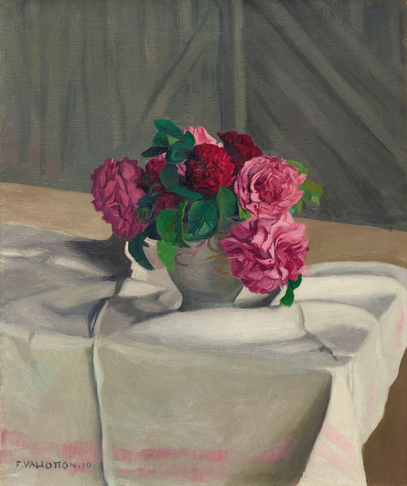 Félix Vallotton - Roses dans un sucrier blanc