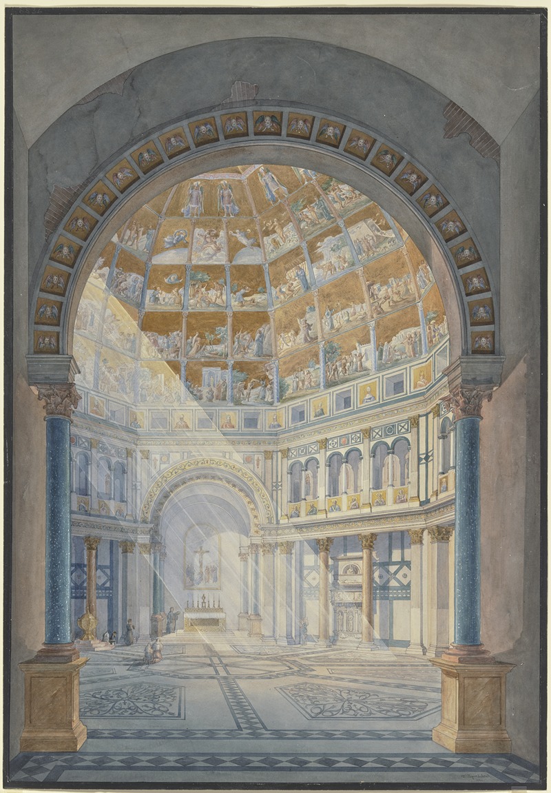 Friedrich Eugen Peipers - Das Innere des Baptisteriums S. Giovanni in Florenz