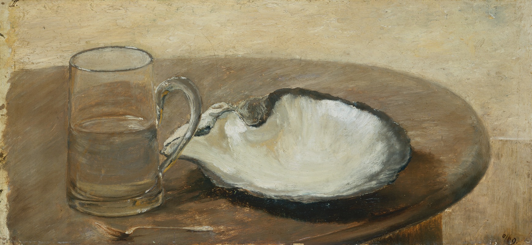Louis Eysen - Still Life with Shell, Water Glass and Spoon