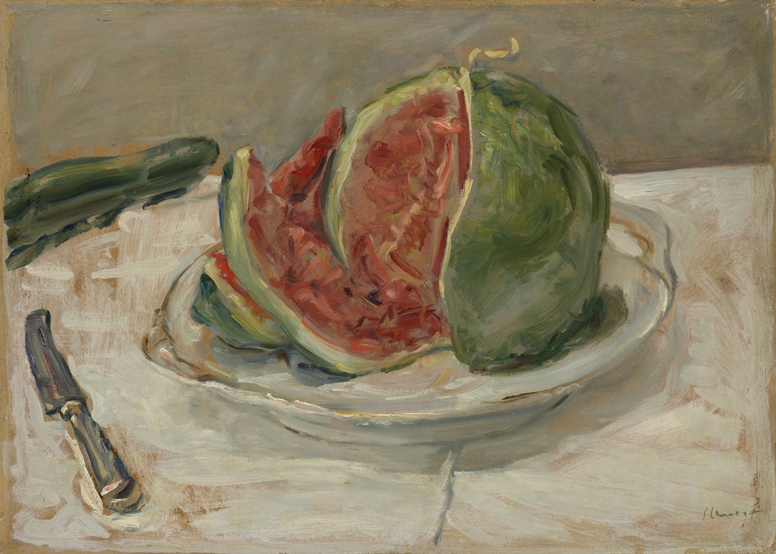 Max Slevogt - Still Life with Watermelon
