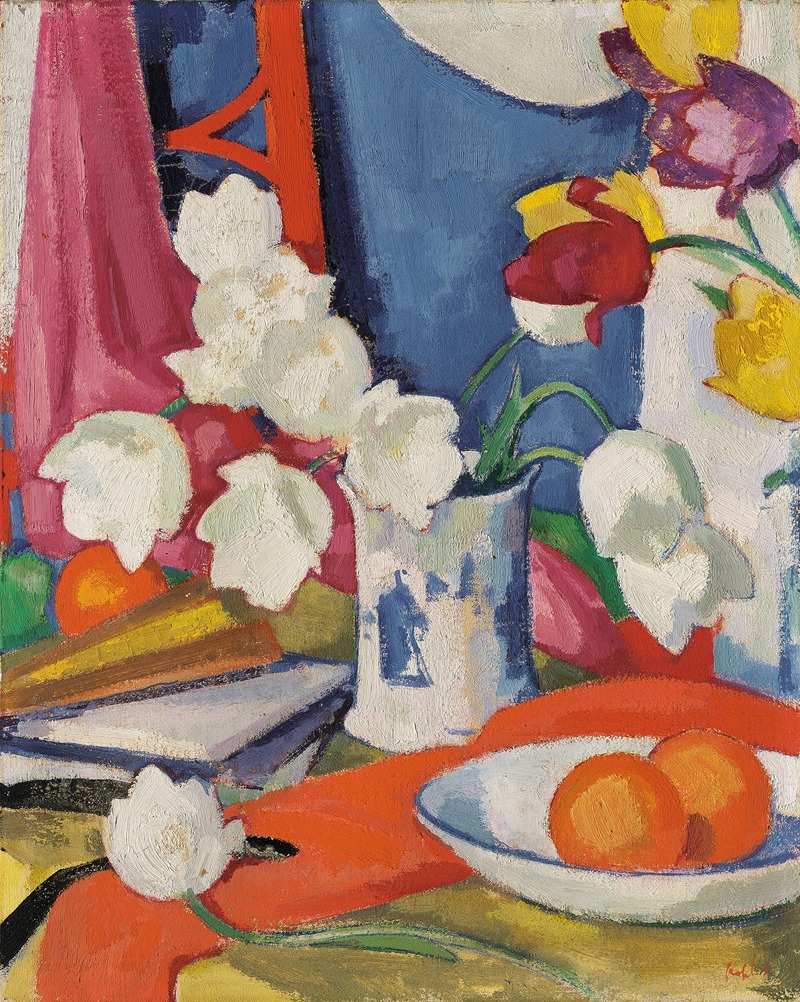 Samuel John Peploe - Red and White Tulips