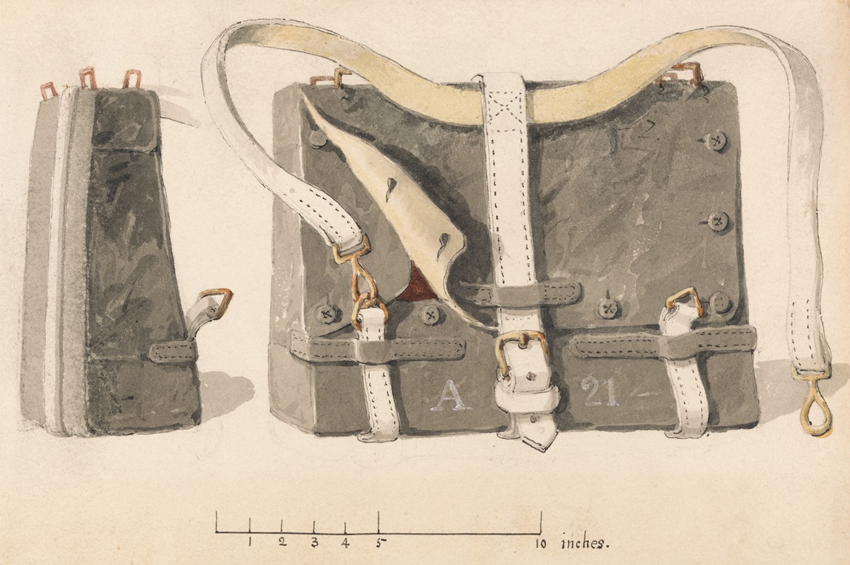 Michael Angelo Hayes - A Soldier’s Knapsack; Two Studies, Side and Front View
